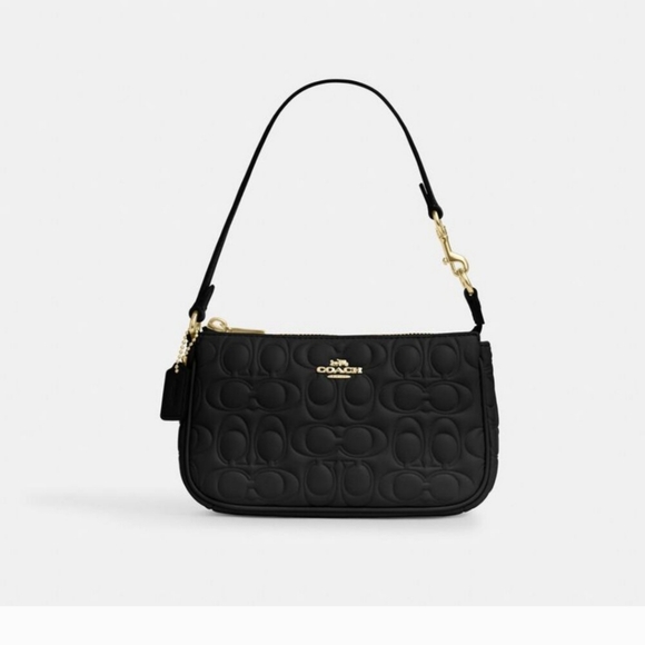 NWT! Style#CZ456 Coach Nolita 19 in Signature Leather in Gold/Black #Minibag